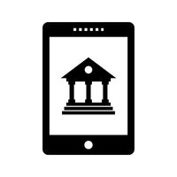 Mobile Banking Glyph Black Icon vector