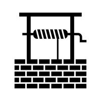 water well Glyph Black Icon vector