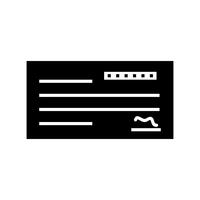 Cheque Glyph Black Icon vector