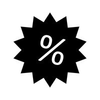 Discount label Glyph Black Icon vector