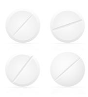 Pastillas médicas blancas para la ilustración de vector de tratamiento