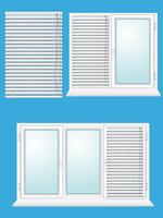 plastic window with jalousies vector