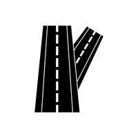 Linked road Glyph Black Icon vector