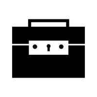 Briefcase Glyph Black Icon vector