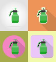 gardening tool sprayer flat icons vector illustration