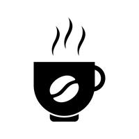 Icono de café glifo negro vector