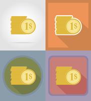 coins flat icons vector illustration
