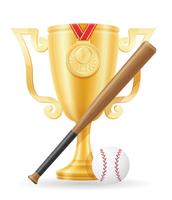 Copa de béisbol ganador oro stock vector ilustración