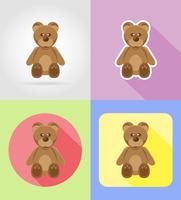 Bebé juguetes y accesorios iconos planos vector illustration