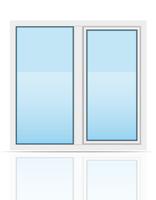 Ventana transparente de plástico vista al aire libre ilustración vectorial vector