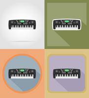 synthesizer flat icons vector illustration