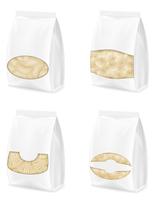 dumplings of dough with a filling in packaged set icons vector illustration