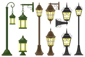 set streetlight vector illustration