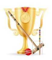 Copa de croquet ganador oro stock vector ilustración