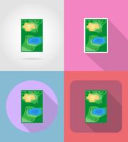 campo para los iconos planos de golf vector illustration