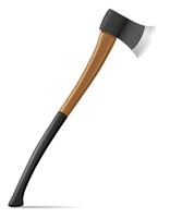 tool axe with wooden handle vector illustration