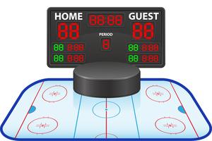 hockey sports digital scoreboard vector illustration