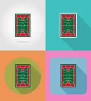 basketball court flat icons vector illustration