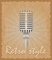 retro style poster old microphone vector illustration