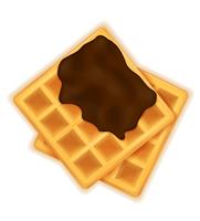 belgian waffle with chocolate sweet dessert for breakfast vector illustration