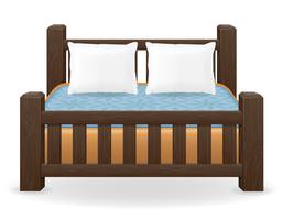 double bed furniture vector illustration