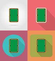 billiards table flat icons vector illustration