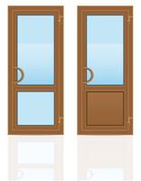 brown plastic transparent doors vector illustration