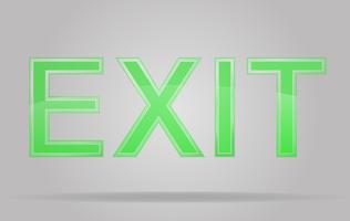 transparent sign exit vector illustration