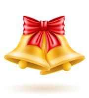 Navidad oro campanas vector illustration