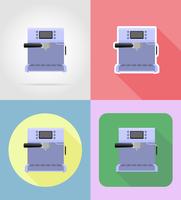 coffee maker household appliances for kitchen flat icons vector illustration