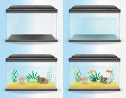 transparent aquarium vector illustration