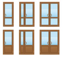 brown plastic transparent doors vector illustration