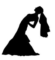 bride realistic silhouette vector illustration