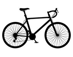 Bicicleta de carretera con ilustración de vector de silueta negra de cambio de marcha