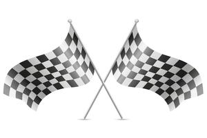Banderas a cuadros para la ilustración de vector de carreras de coches