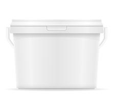 white plastic bucket for paint vector illustration