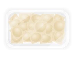 dumplings ravioli of dough with a filling in packaged vector illustration