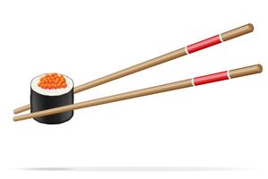 sushi and chopsticks vector illustration