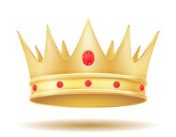 Ilustración de vector de rey corona dorada real