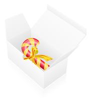 Año nuevo caja de embalaje con dulces vector ilustración