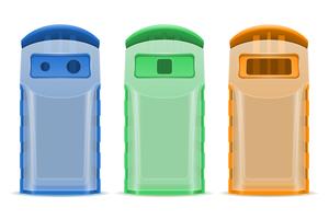 Ilustración de vector de clasificación de residuos de contenedor de plástico