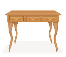 wooden table furniture vector illustration