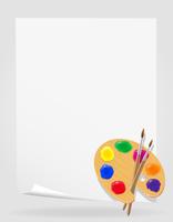 palette for paints and brush vector illustration