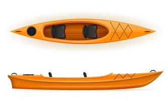 Kayak de plástico para pesca y turismo ilustración vectorial vector