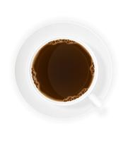 Taza de ilustración de vector de vista superior de café