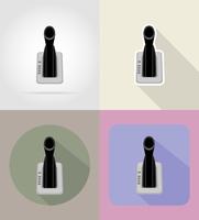 car gear lever flat icons vector illustration