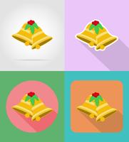 christmas and new year flat icons vector illustration