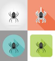 iconos planos de araña vector illustration