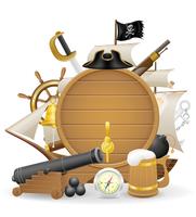 pirate concept icons vector illustration