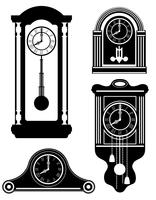 reloj viejo retro vintage icono stock vector ilustración negro contorno silueta